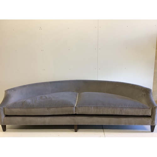 2049 - A Fox Linton demi lune sofa with ski arms upholstered in Stark Fabric Luciano Grigio Topo, width 252... 