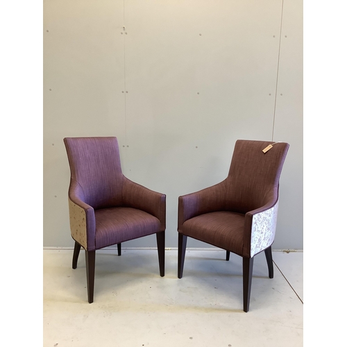 2056 - A pair of Claverton carver chairs by Ben Whistler, Chapel Street, upholstered in Dedar Jasper Myrtil... 