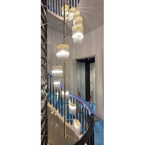 2066 - A contemporary stairwell chandelier by Baroncelli