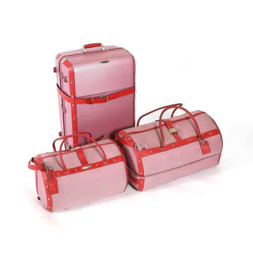 2252 - Three pink Samsonite Black Label luggage bags, Hard suitcase height 76cm, width 47cm, depth 31cmLarg... 