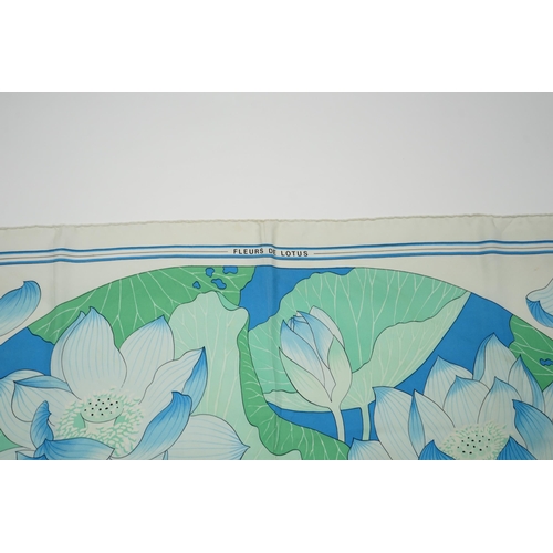 2258 - A Hermès Fleurs De Lotus designed by Christiane Vauzelles, 89cm x 89cm