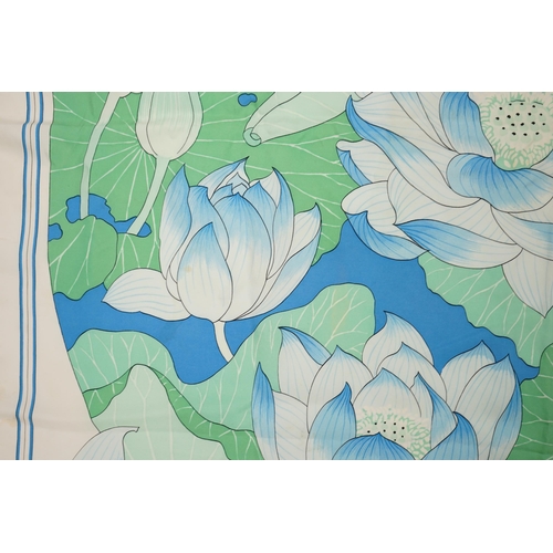 2258 - A Hermès Fleurs De Lotus designed by Christiane Vauzelles, 89cm x 89cm