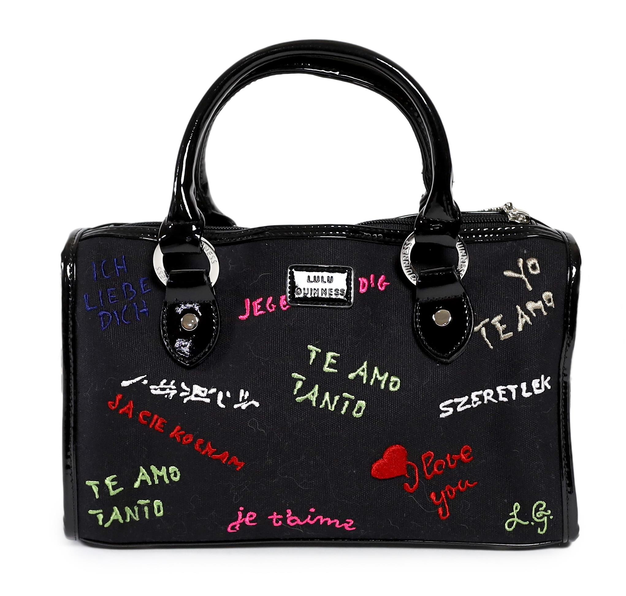 A Lulu Guinness vintage 'Keira' Love Graffiti embroidered