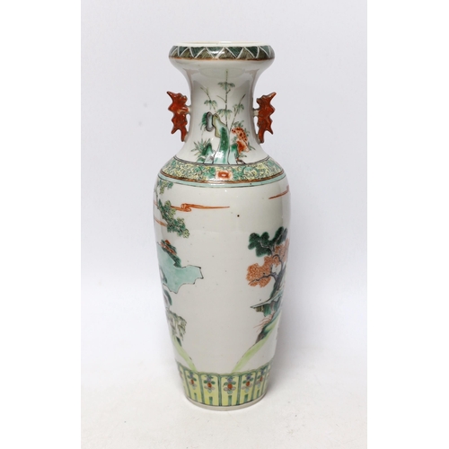 2327 - A late 19th / early 20th century Chinese Famille verte vase, 30cm