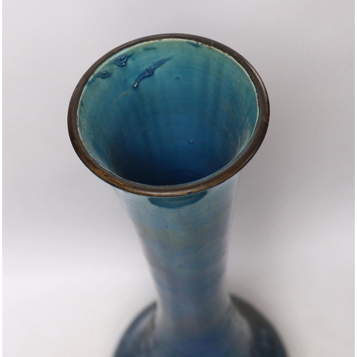 2342 - A large Japanese turquoise glazed vase, 59cm high