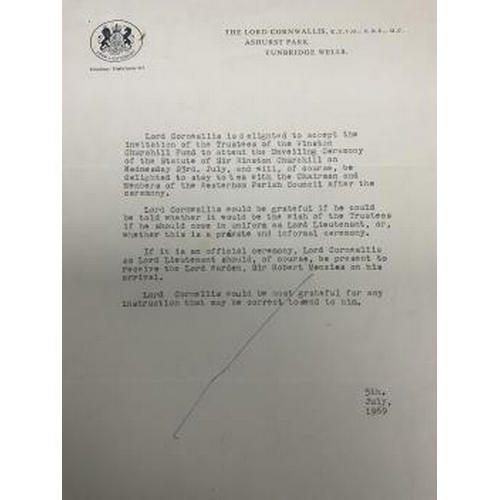 11 - A collection of letters and other memorabilia regarding the unveiling of the Oscar Nemon (1906-1985)... 