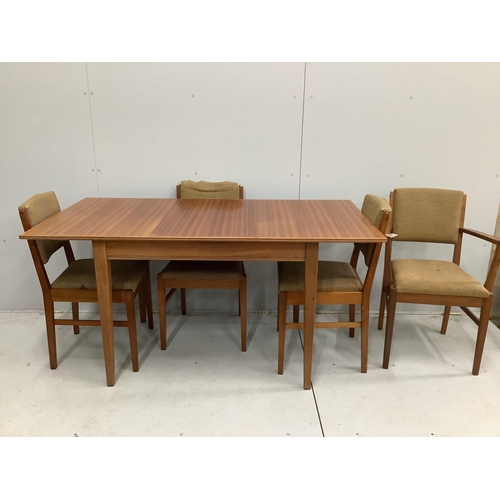 1029 - A Gordon Russell Broadway, mid century teak extending dining table, 153cm extended, width 78cm, heig... 