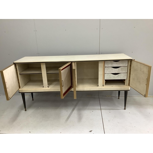 1048 - A mid century Umberto Mascagni sideboard, width 182cm, depth 49cm, height 88cm