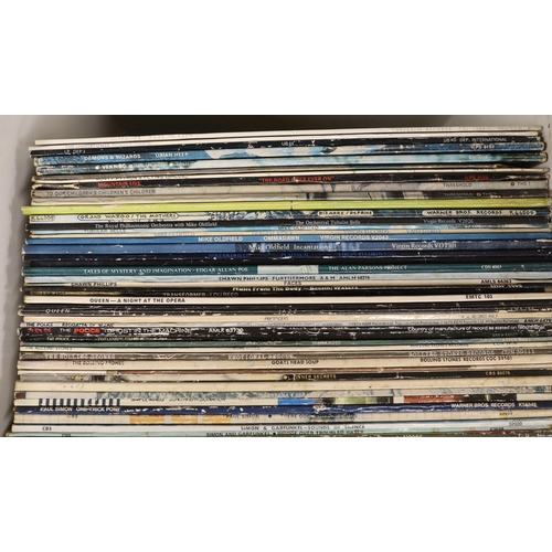 1253 - Fifty-eight LP record albums by artists including; Cat Stevens, The Sex Pistols, Simon & Garfunkel, ... 