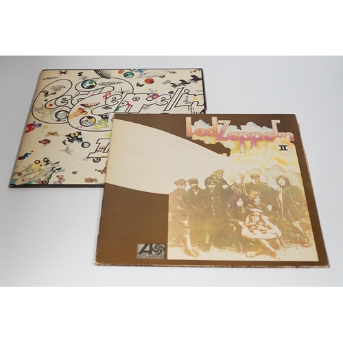 1283 - Two Led Zeppelin, LP record albums; Led Zeppelin II, on red and maroon Atlantic label, (588198), and... 