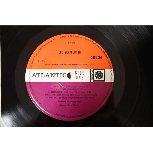 1283 - Two Led Zeppelin, LP record albums; Led Zeppelin II, on red and maroon Atlantic label, (588198), and... 