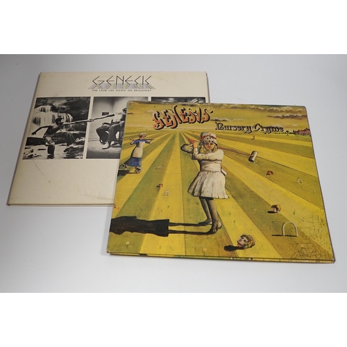 1284 - Two Genesis LP record albums; Nursery Cryme (CAS.1052) And the lamb lies down on Broadway (CG1A), bo... 