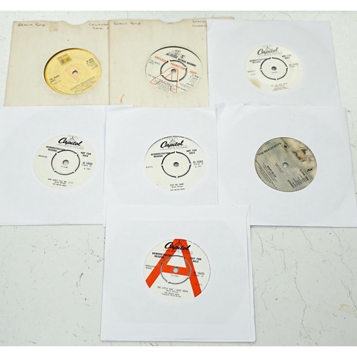 1292 - Seven The Beach Boys 7 demonstration singles on Capitol and Cowboy Records labels, all with printed... 