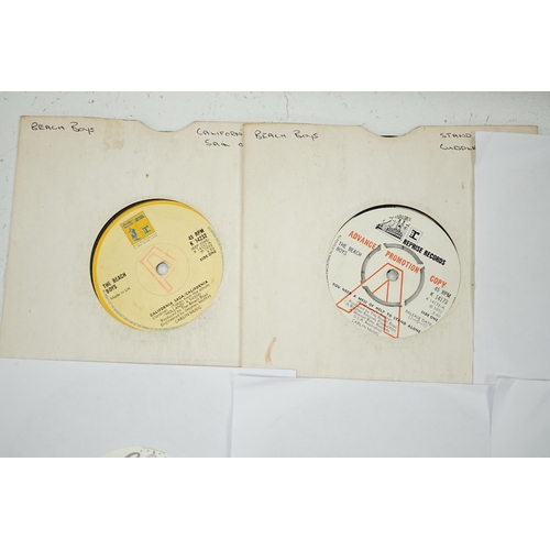 1292 - Seven The Beach Boys 7 demonstration singles on Capitol and Cowboy Records labels, all with printed... 