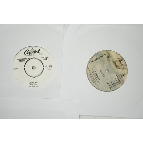 1292 - Seven The Beach Boys 7 demonstration singles on Capitol and Cowboy Records labels, all with printed... 