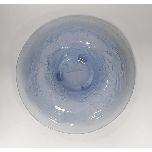 1399 - A French opaque blue glass dish, 41cm