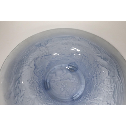 1399 - A French opaque blue glass dish, 41cm