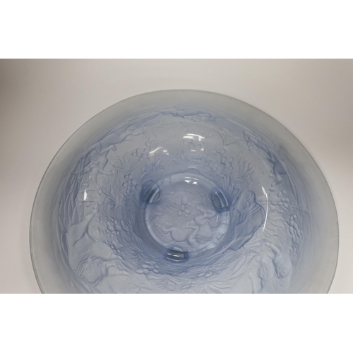 1399 - A French opaque blue glass dish, 41cm