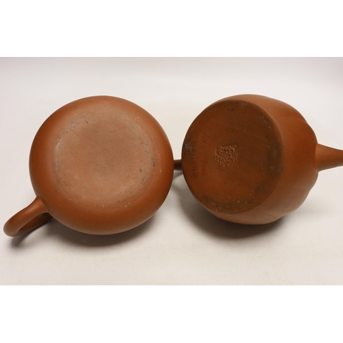 1407 - Six Chinese Yixing terracotta teapots, largest 11cm