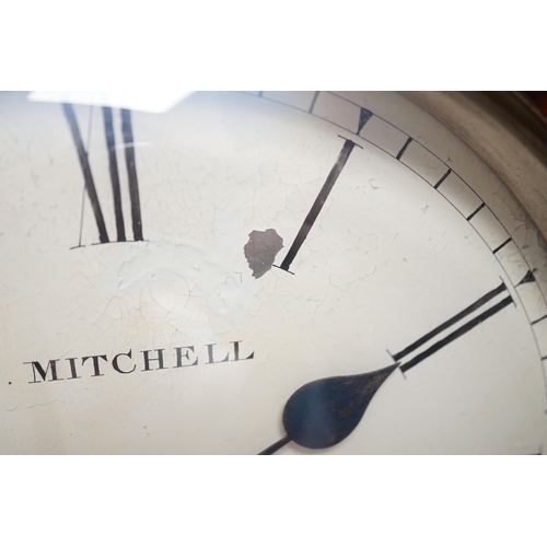 1420 - T. Mitchell, London, a William IV mahogany cased eight day bracket timepiece, 45cm high