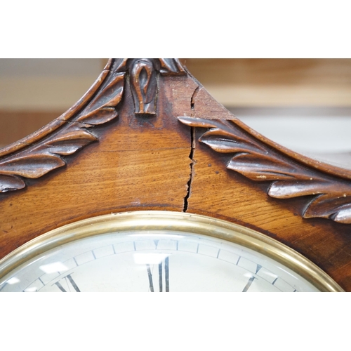 1420 - T. Mitchell, London, a William IV mahogany cased eight day bracket timepiece, 45cm high