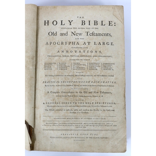 250 - ° ° BIBLE - A provincially printed later 18th century folio Bible, the Authorised Version. The Holy ... 