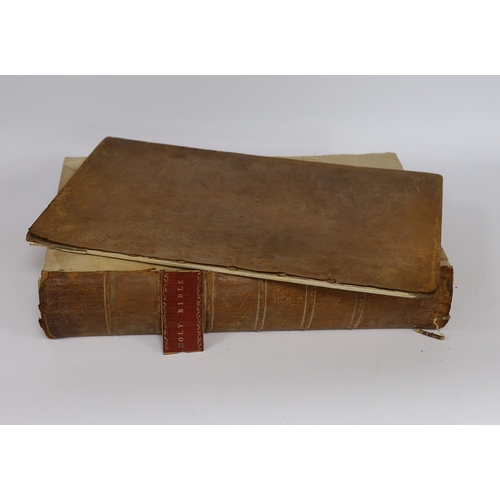 250 - ° ° BIBLE - A provincially printed later 18th century folio Bible, the Authorised Version. The Holy ... 