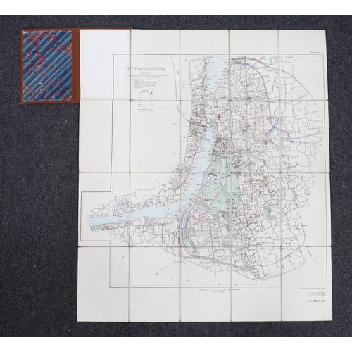 264 - ° ° Plan of the City of Calcutta ... 3rd edition. coloured and folded on linen, opens to approx. 60x... 