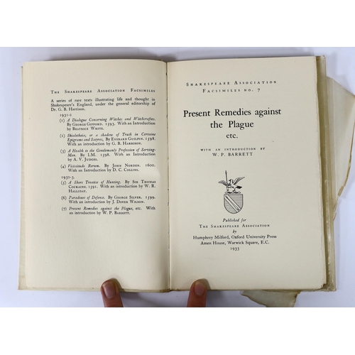 269 - ° ° Shakespeare Association Facsimiles - 13 vols; general editor G.B. Harrison; original printed boa... 