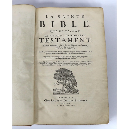 281 - ° ° BIBLE - The Amsterdam Elzevier 1669, folio, Geneva version, bound as 2 volumes with an added Apo... 