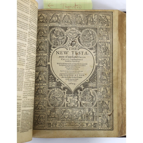 285 - ° ° Bible - A Robert Barker 1603 Geneva (and Tomson-Junius) version, lacking the general title and t... 