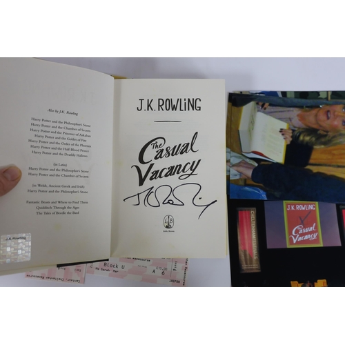 292 - ° ° Rowling, J.K - The Casual Vacancy, first edition, signed by the author to title with Authors ho... 