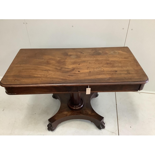 3 - A Victorian rectangular mahogany single drawer pedestal side table, width 122cm, depth 60cm, height ... 