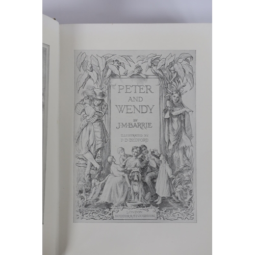 301 - ° ° Barrie, J.M - Peter and Wendy, 1st edition, 8vo, original pictorial green cloth gilt, frontispie... 