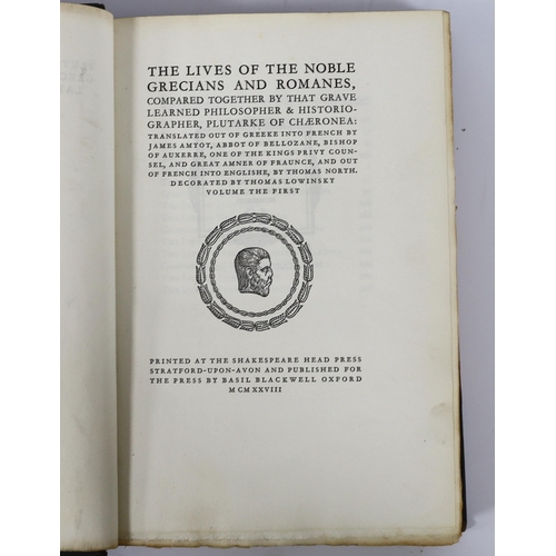 307 - ° ° Plutarch - The Lives of the Noble Grecians and Romans....Translated...out of French into English... 