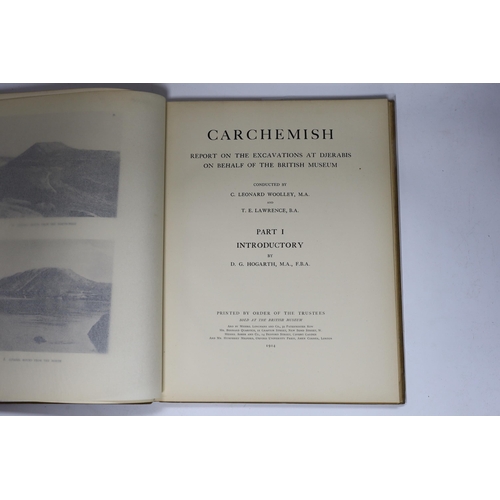 314 - ° ° Lawrence, T.E, Woolley, C.L and Hogarth, D.G (intro) - Carchemish. Report on the Excavations at ... 