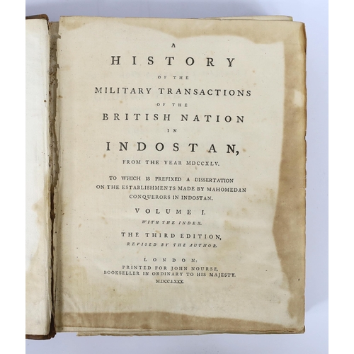 318 - ° ° Orme, Robert - A History of the Military Transactions of the British Nation in Indostan, from th... 