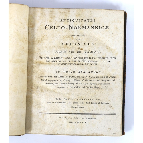 320 - ° ° Johnstone, James - Antiquates Celto-Normannicae, containing the Chronicle of Man and the Isles..... 