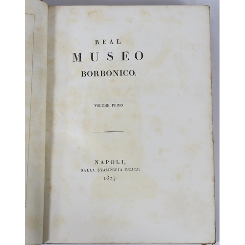 321 - ° ° Real Museo Borbonico. vols. I-12 (only, ex 16). many engraved plates (some folded); mid 19th cen... 