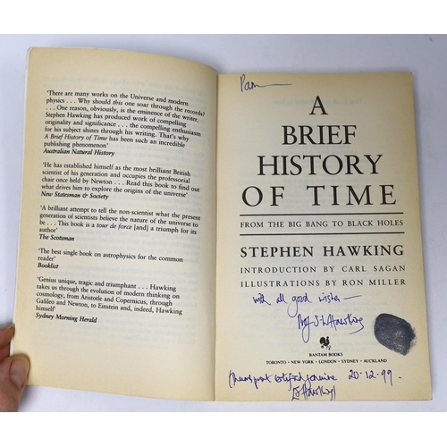 323 - ° ° Hawking, Stephen - A Brief History of Time, Bantam Books paperback edition, 1995, signed by Step... 