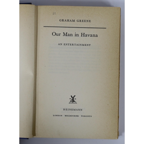 324 - ° ° Greene, Grahame - Our Man in Havana, 1st edition, 8vo, original blue cloth, with d/j, Heinemann,... 