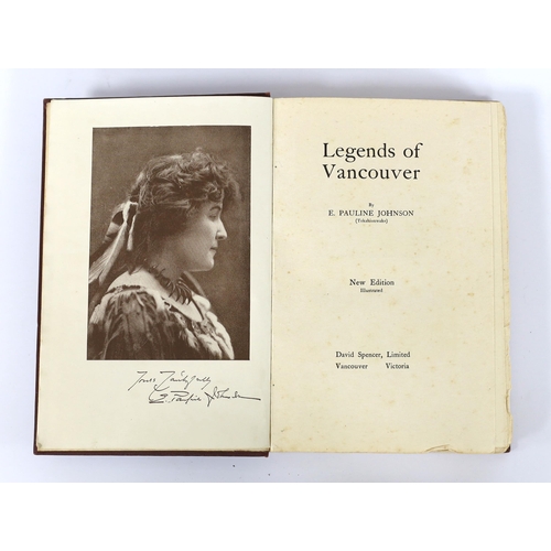 326 - ° ° Johnson, E. Pauline (Tekahionwake) - Legends of Vancouver, 1st edition, 8vo, red cloth with gilt... 