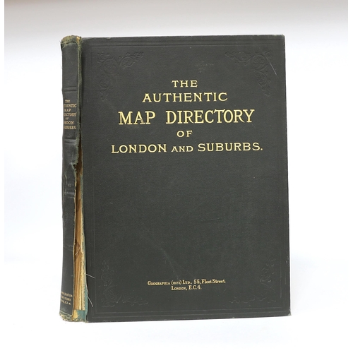 330 - ° ° The Authentic Map Directory of London and Suburbs. Ist edition, large scale (4.5 inches to mile)... 