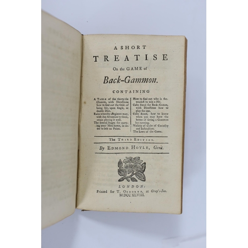 337 - ° ° Hoyle, Edmund - Mr. Hoyles Treatises of Whist, 8th edition, signed title verso by the author (a... 