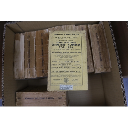 348 - ° ° Wisden - John Wisdens Cricketers Almanack for 1920-29, with original wrappers, spines cracked ... 