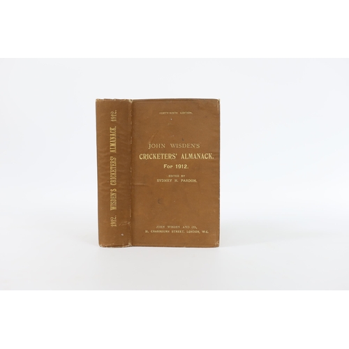 350 - ° ° Wisden - John Wisdens Cricketers Almanack for 1912, edited by Sydney H. Pardon, forty-ninth ed... 