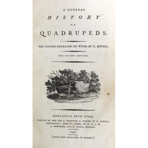 364 - ° ° Bewick, Thomas - A Good History of Quadrupeds ..., 2nd edition, numerous wood engraved illus. an... 