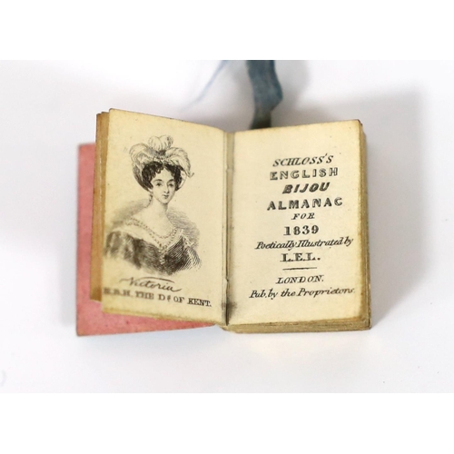 366 - ° ° Miniature books - Schlosss English Bijou Almanac for 1839, poetically illustrated by L.E.L., Lo... 