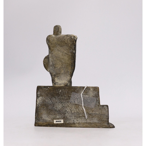 380 - John Maltby (1936-2020), a ceramic abstract sculpture Seated Kinght, moulded makers mark, 19cm hi... 