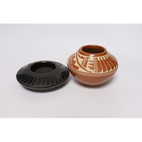 383 - Two North American studio pottery vessels; a Marvin and Frances Martinez pottery bowl and a Kathy Gu... 